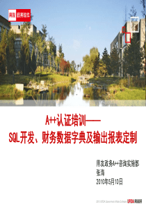 XXXX年初级认证培训——SQL基本开发