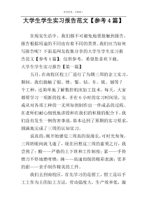 大学生学生实习报告范文【参考4篇】