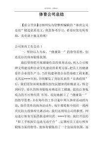 体育公司总结