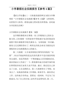 小学暑假社会实践报告【参考4篇】