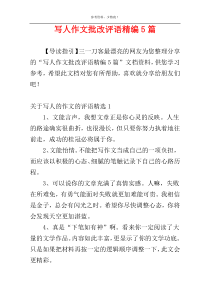 写人作文批改评语精编5篇