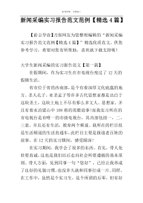 新闻采编实习报告范文范例【精选4篇】