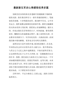 最新新生军训心得感悟优秀多篇