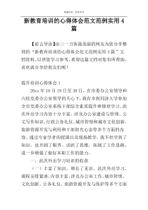 新教育培训的心得体会范文范例实用4篇