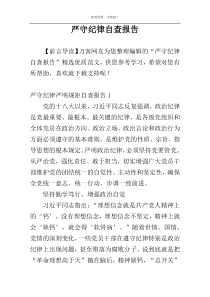 严守纪律自查报告