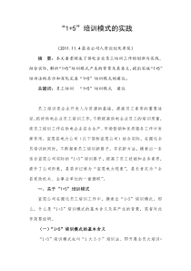 “1+5”培训模式的实践与思考