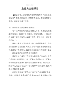 业务员出差报告
