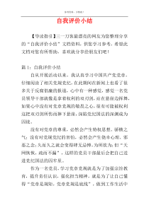 自我评价小结