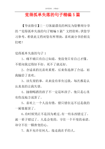 觉得孤单失落的句子精编5篇
