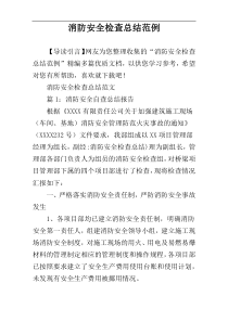 消防安全检查总结范例