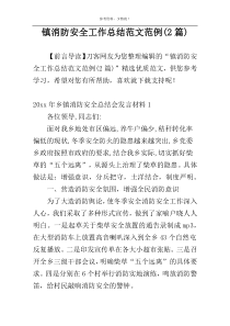 镇消防安全工作总结范文范例(2篇)
