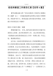 经信局督查工作报告汇报【实用4篇】