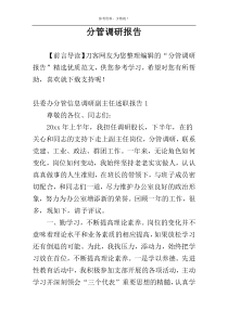 分管调研报告