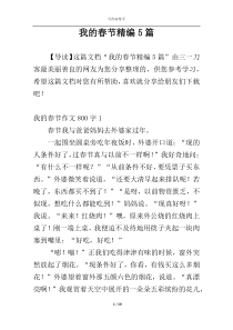我的春节精编5篇