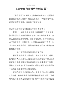 工资管理自查报告范例(2篇)