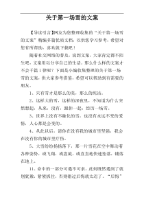 关于第一场雪的文案