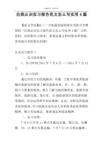 自我认识实习报告范文怎么写实用4篇