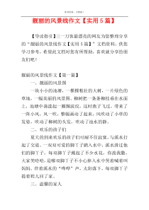 靓丽的风景线作文【实用5篇】