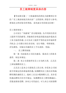 员工规章制度具体内容