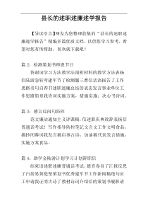 县长的述职述廉述学报告