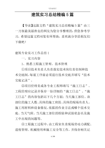 建筑实习总结精编5篇