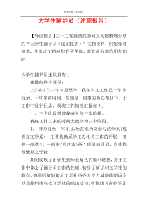 大学生辅导员（述职报告）