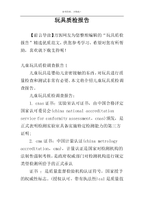 玩具质检报告
