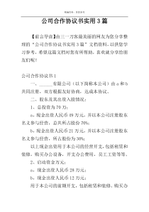 公司合作协议书实用3篇