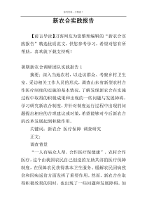 新农合实践报告