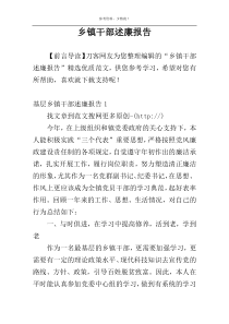 乡镇干部述廉报告