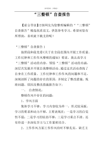 “三整顿”自查报告