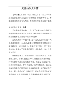 元旦的作文5篇