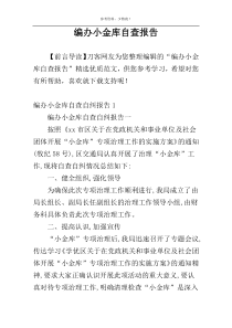 编办小金库自查报告