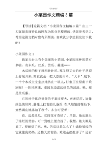 小菜园作文精编3篇