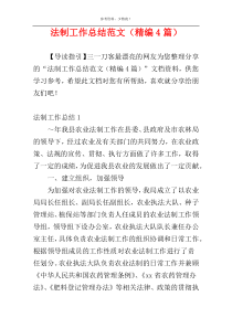 法制工作总结范文（精编4篇）