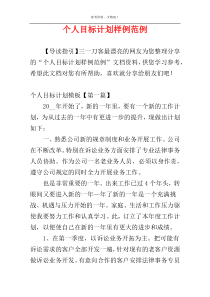 个人目标计划样例范例