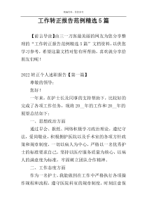 工作转正报告范例精选5篇
