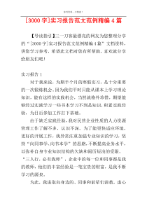 [3000字]实习报告范文范例精编4篇