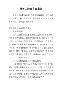 财务大清查自查报告