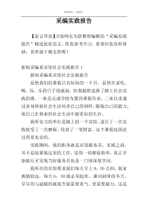 采编实践报告