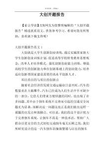 大创开题报告