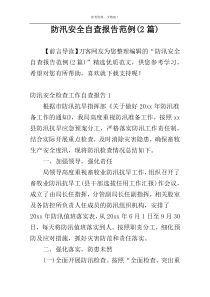 防汛安全自查报告范例(2篇)