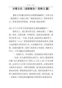 分管文化（述职报告）范例(2篇)