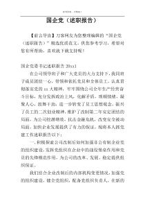 国企党（述职报告）