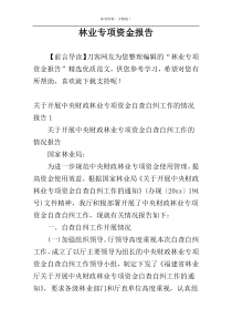 林业专项资金报告
