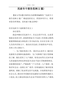 民政专干报告范例(2篇)