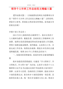 领导个人年终工作总结范文精编5篇