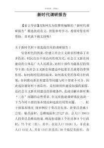 新时代调研报告