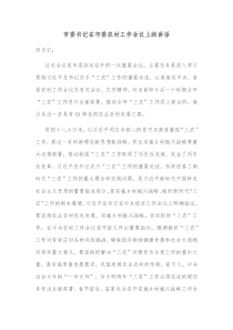 市委书记在市委农村工作会议上的讲话
