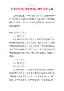 [3000字]行政文员实习报告范文5篇